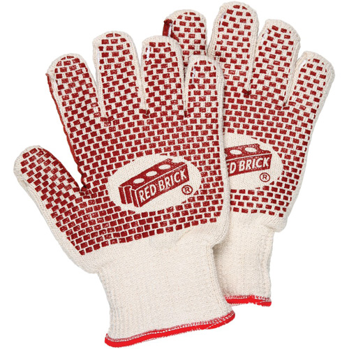 Gants r&eacute;versibles en tissu &eacute;ponge Red Brick, Coton, Deux c&ocirc;t&eacute;s, Calibre 10, Petit Mukwa Safety Services