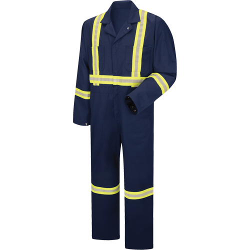 Enhanced Visibility Coveralls, Men's, Navy Blue, Size 38 Mukwa Safety Services