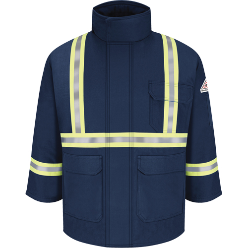 Parkas ignifuges avec bandes r&eacute;fl&eacute;chissantes, Hommes, 3T-Grand, Bleu marine Mukwa Safety Services