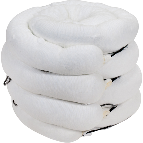 Barrage absorbant de premi&egrave;re qualit&eacute;, Huile seulement, 10' lo x 5" la, Absorption 35 gal., 4 /pqt Mukwa Safety Services