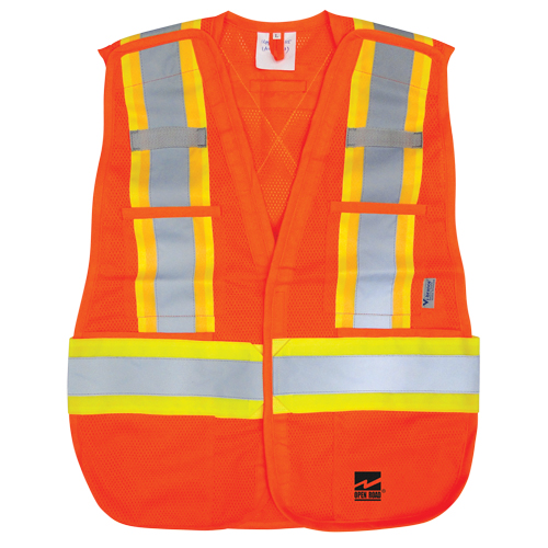 Open Road&reg; Tear Away Vest , High Visibility Orange, Polyester Mukwa Safety Services