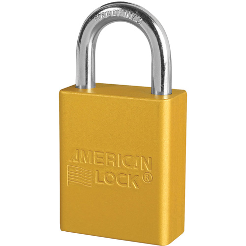 Cadenas de s&eacute;curit&eacute; American Lock, Jaune, Cl&eacute;s identiques, Aluminium, Largeur de 1-1/2" Mukwa Safety Services