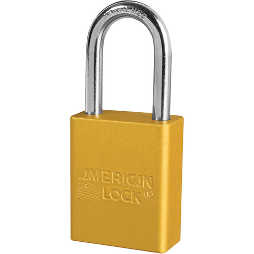 Cadenas de s&eacute;curit&eacute; American Lock, Jaune, Cl&eacute;s identiques, Aluminium, Largeur de 1-1/2" Mukwa Safety Services