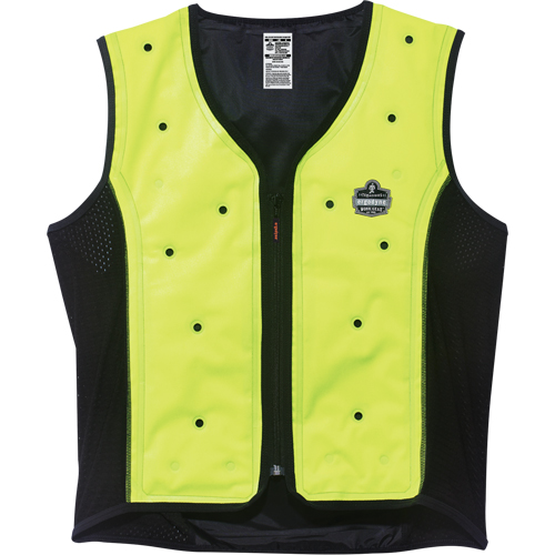 Chill-Its&reg; 6685 Dry Evaporative Cooling Vests, Medium, High Visibility Lime-Yellow Mukwa Safety Services