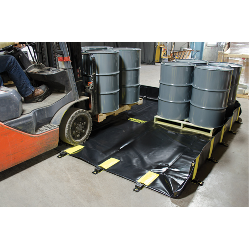 Rigid-Lock QuickBerm&reg;, 745 US gal. Capacity, 10' W x 10' L x 12" H, Stake Wall Mukwa Safety Services