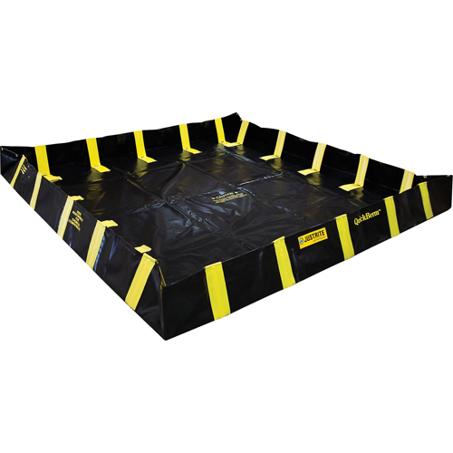 QuickBerm&reg; Containment Berm with Inside Wall Supports, 1075 US gal. Capacity, 12' W x 12' L x 12" H, Snap-Up Bracket Mukwa Safety Services