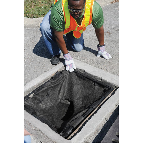 Square Ultra-Drain Guard&reg; Catch Basin Insert with Overflow Port, Oil & Sediment, 16" - 28" L x 20" - 36" W Mukwa Safety Services