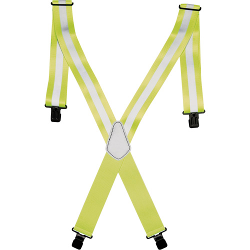 Bretelles de travail haute visibilit&eacute; 2", Jaune lime haute visibilit&eacute;, Couleur r&eacute;fl&eacute;chissante Argent, Taille unique Mukwa Safety Services