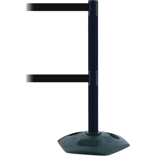 Dual Line Heavy Duty Post, Plastic, 38" H, Black Tape, 7.5' Tape Length Mukwa Safety Services