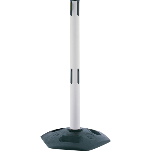 Poteau receveur robuste &agrave; ligne double, Hauteur de 38", Blanc Mukwa Safety Services