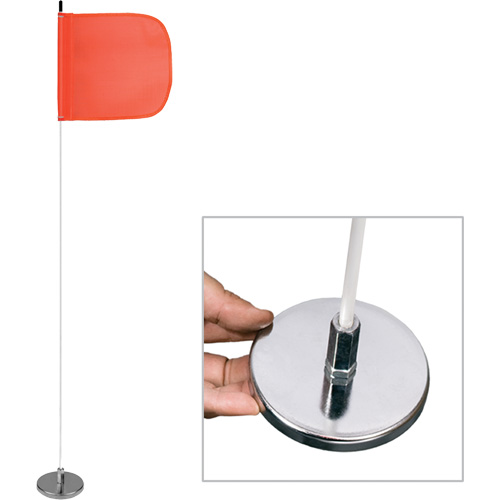 Tiges de s&eacute;curit&eacute; pour travaux l&eacute;gers Safety Whip, Fixation Aimant, Hauteur 5', Orange Mukwa Safety Services
