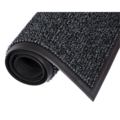 Tapis Astro-Plus, Poly&eacute;thyl&egrave;ne, Grattoir Type, Motif Textur&eacute;, 3-3/10' x 4', Charbon Mukwa Safety Services