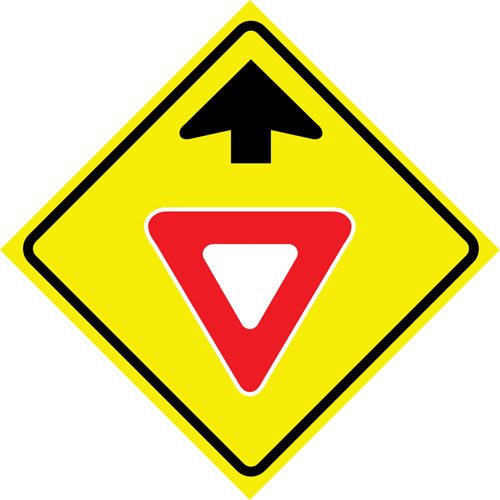 "Yield Ahead" Roll-Up Traffic Sign, 36" x 36", Vinyl, Pictogram Mukwa Safety Services