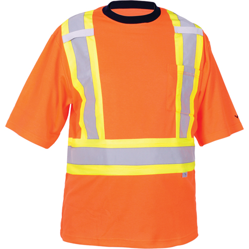 T-shirt de s&eacute;curit&eacute;, Polyester, Moyen, Orange haute visibilit&eacute; Mukwa Safety Services