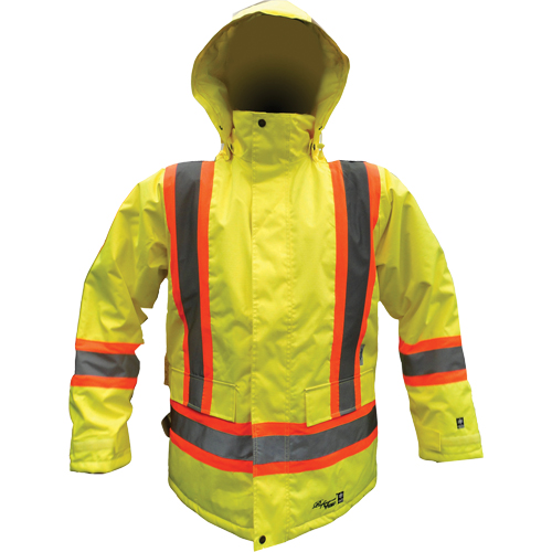 Safety Parka, High Visibility Lime-Yellow, Small Mukwa Safety Services