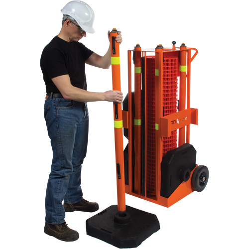 Zone de s&eacute;curit&eacute; portative , 100' lo, Acier, Orange Mukwa Safety Services