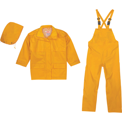 Open Road&reg; 150D Rip-Stop 3-Piece Rain Suit, Polyester, Small, Yellow Mukwa Safety Services