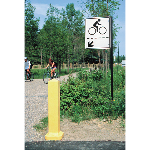Bollards, Plastic, 33" H x 6" W, Yellow Mukwa Safety Services