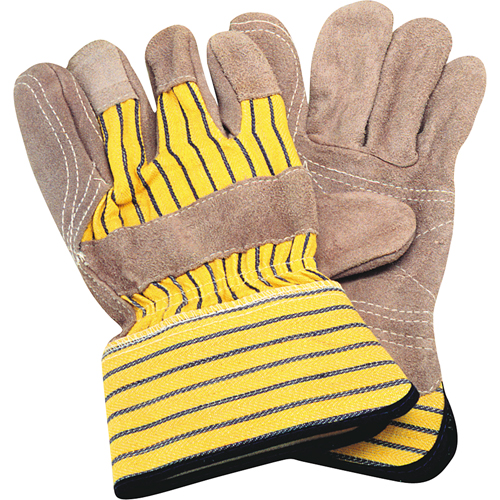 Gants d'ajusteur avec paume double, Grand, Paume en Cuir de vache refendu, Doublure en Coton Mukwa Safety Services