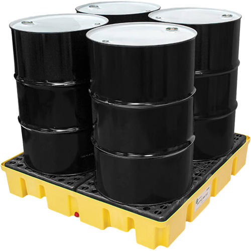 Palette de d&eacute;versements Poly-Slim-Line sans drain, Capacit&eacute; de d&eacute;versement 66 gal. US, 49" x 49" x 8,75" Mukwa Safety Services