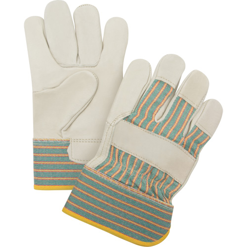 Gants pour ajusteur r&eacute;sistant &agrave; l'abrasion, Moyen, Paume en Cuir fleur de vache Mukwa Safety Services