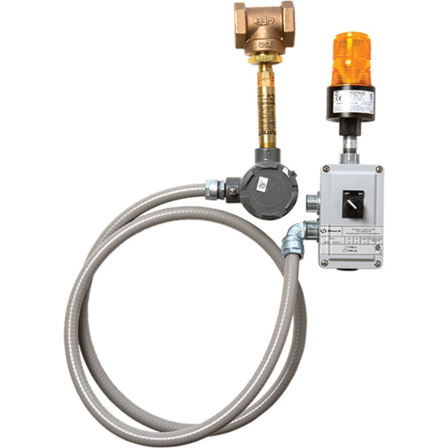 Syst&egrave;me dalarme pour les douches durgence et les installations de lavage des yeux Mukwa Safety Services