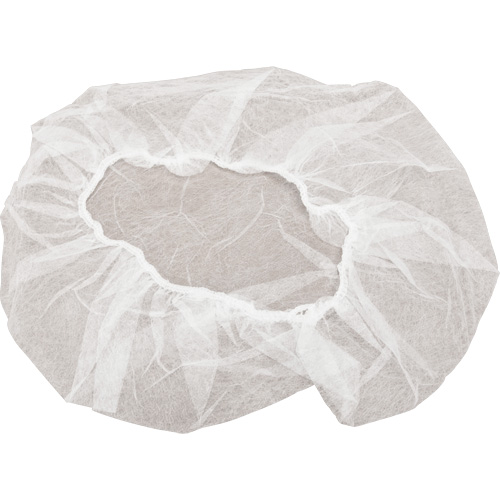 Bonnets bouffants non tiss&eacute;s, Polypropyl&egrave;ne, 18", Blanc Mukwa Safety Services