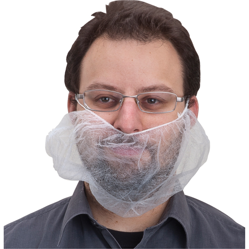 Beard Nets, Polypropylene, White Mukwa Safety Services