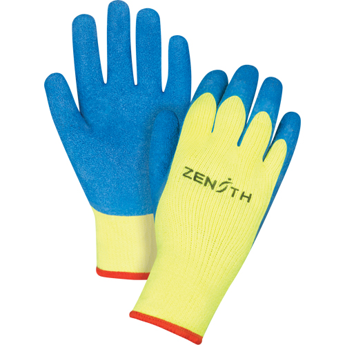 Gants haute visibilit&eacute; doubl&eacute;s d'acrylique & enduits de caoutchouc, 11/2T-Grand, R&ecirc;vetement Latex de caoutchouc, Calibre 7, Enveloppe en Tissu &eacute;ponge Mukwa Safety Services