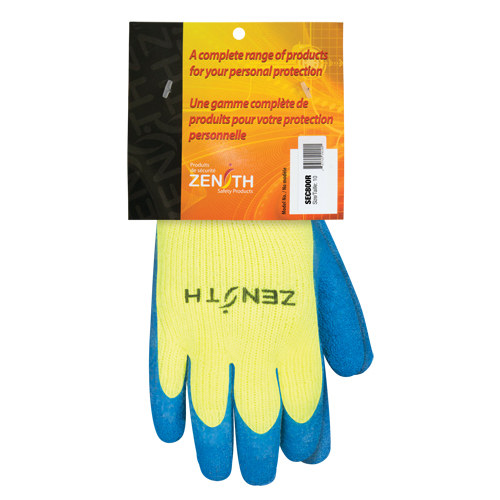 Gants haute visibilit&eacute; doubl&eacute;s d'acrylique de caoutchouc naturel, 10, R&ecirc;vetement Latex de caoutchouc, Calibre 7, Enveloppe en Acrylique Mukwa Safety Services
