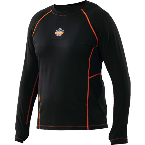 Long Sleeve Thermal Shirts, Men's, Medium, Black Mukwa Safety Services