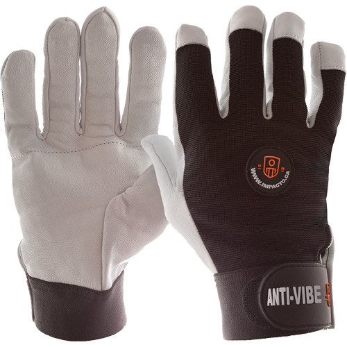 Anti-Vibration Air Glove&reg;, Size Medium, Pearl Leather Palm Mukwa Safety Services