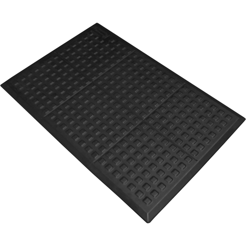 Rejuvenator&reg; Connect No. 502 for Single Workstation, Polyurethane, 3' W x 5' L, 5/8" Thick, Black Mukwa Safety Services