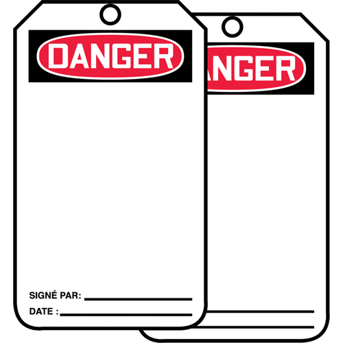 Safety Tags, Plastic, 3-1/8" W x 5-7/8" H, French Mukwa Safety Services