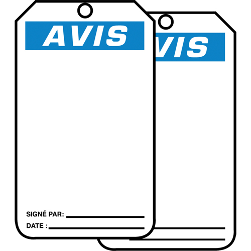 Safety Tags, Cardstock, 3-1/8" W x 5-7/8" H, French Mukwa Safety Services