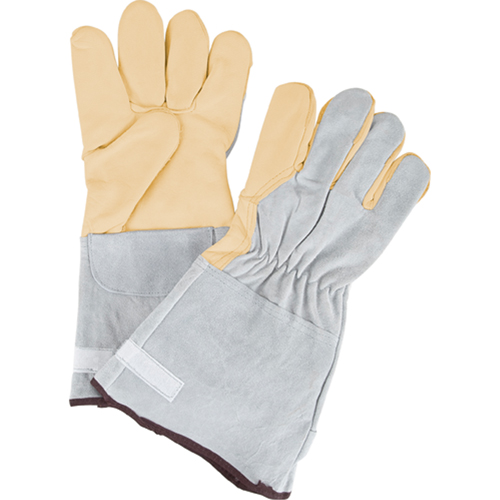 Gants de travail &agrave; ajustement d'usage standard, Grand, Paume en Cuir fleur de vache Mukwa Safety Services