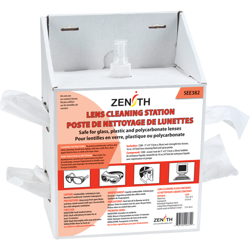 Disposable Lens Cleaning Station, Cardboard, 8" L x 5" D x 12-1/2" H Mukwa Safety Services