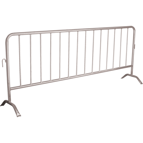 Portable Barrier, Interlocking, 102" L x 40" H, Silver Mukwa Safety Services
