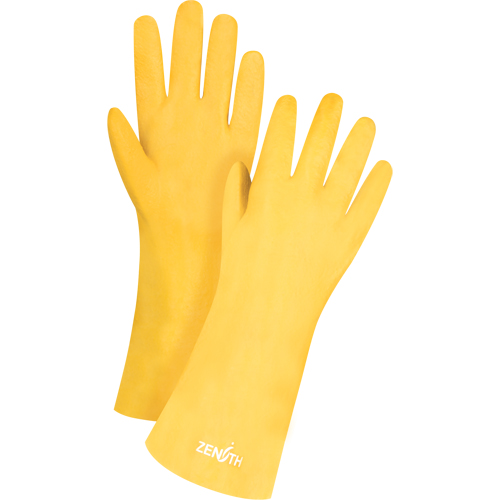 Rough-Finish Chemical-Resistant Gloves, Size 9, 14" L, PVC, Interlock Inner Lining, 47-mil Mukwa Safety Services