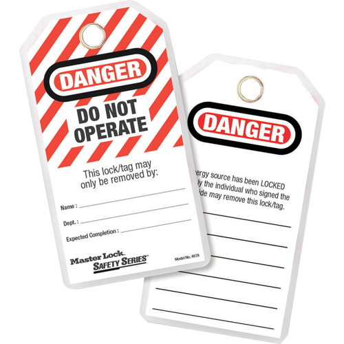 &eacute;tiquettes de verrouillage, Plastique, 3-1/8" la x 6-1/2" h, Anglais Mukwa Safety Services