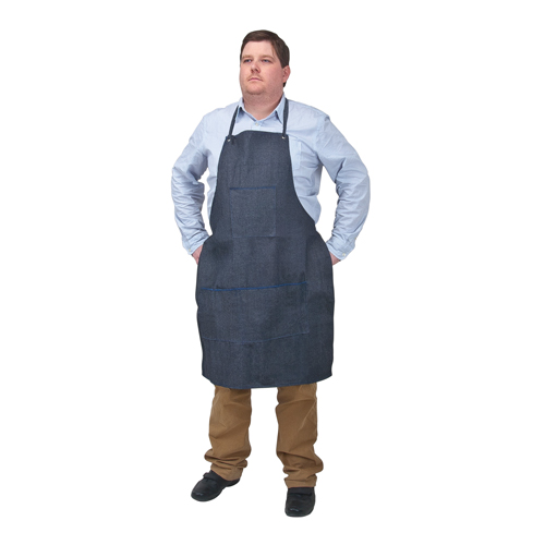 Tablier, Coton, 38" lo x 28" la, Bleu Mukwa Safety Services