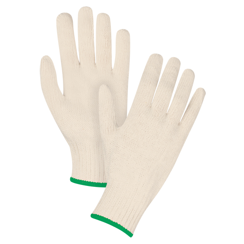 Gants en tricot d'usage standard, Poly/coton, Calibre 7, Moyen Mukwa Safety Services