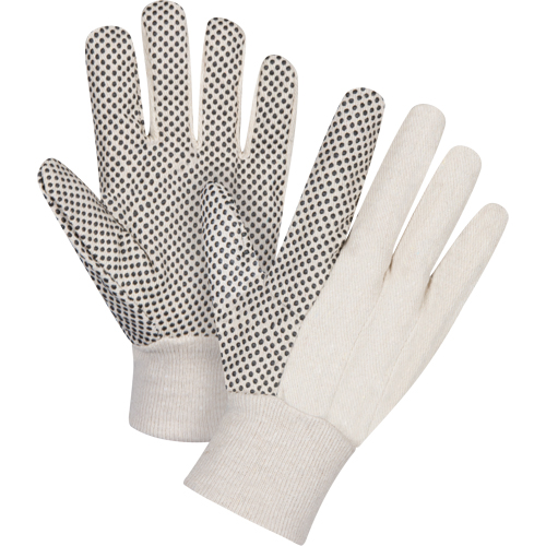 Cotton Canvas Dotted Palm Gloves, 8 oz., Large Mukwa Safety Services