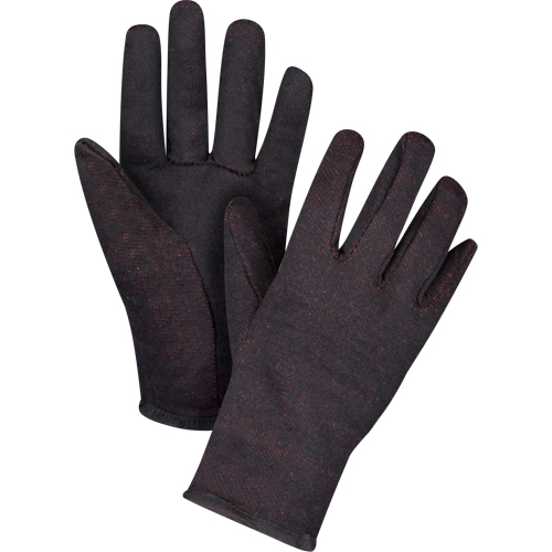 Gants de jersey, Grand, Brun, Molleton rouge, &agrave; enfiler Mukwa Safety Services