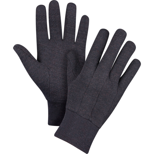 Gants de jersey, Grand, Brun, Non doubl&eacute;, Poignet en tricot Mukwa Safety Services