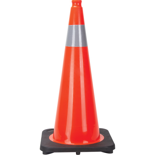 Traffic Cone, 28", Orange, 4" Reflective Collar(s) Mukwa Safety Services