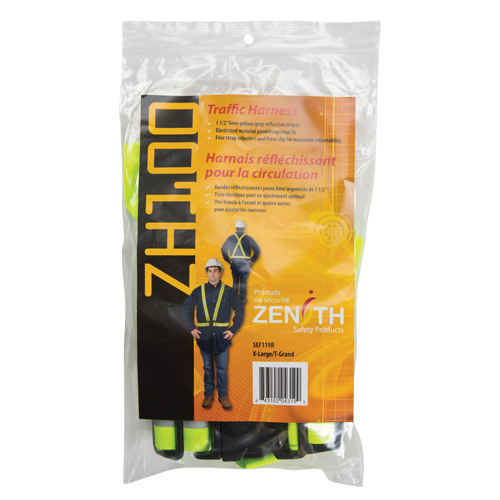 Harnais de s&eacute;curit&eacute; d'usage standard, Jaune lime haute visibilit&eacute;, Couleur r&eacute;fl&eacute;chissante Argent, T-Grand Mukwa Safety Services