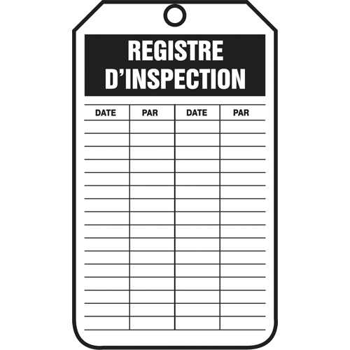 Inspection Tags, Cardstock, 3-1/8" W x 5-7/8" H, French Mukwa Safety Services