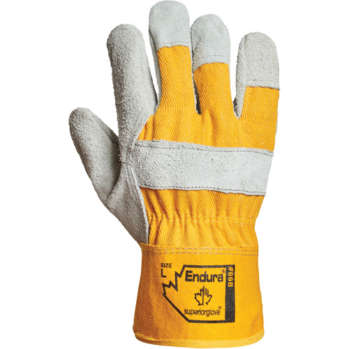 Gants d'ajusteur Endura, Grand, Paume en Cuir refendu, Doublure en Coton Mukwa Safety Services