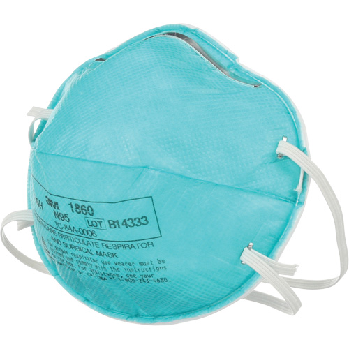 Respirateur 1860 contre les particules pour les soins de la sant&eacute;, N95, Certifi&eacute; NIOSH Mukwa Safety Services